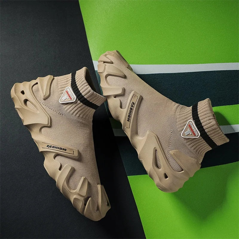 Men's Sports Mesh Slip On Comfortable High Top Shoes Sneakers