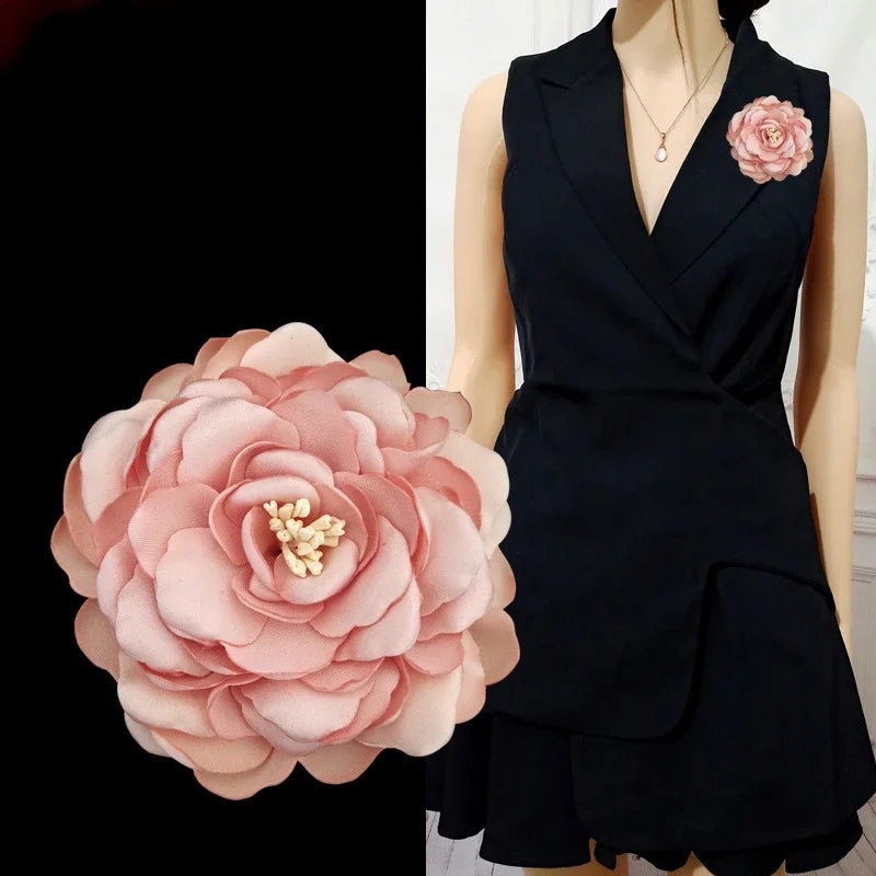 Elegant Fabric Flower Brooch - Lapel Pin Badge for Women