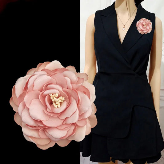 Elegant Fabric Flower Brooch - Lapel Pin Badge for Women