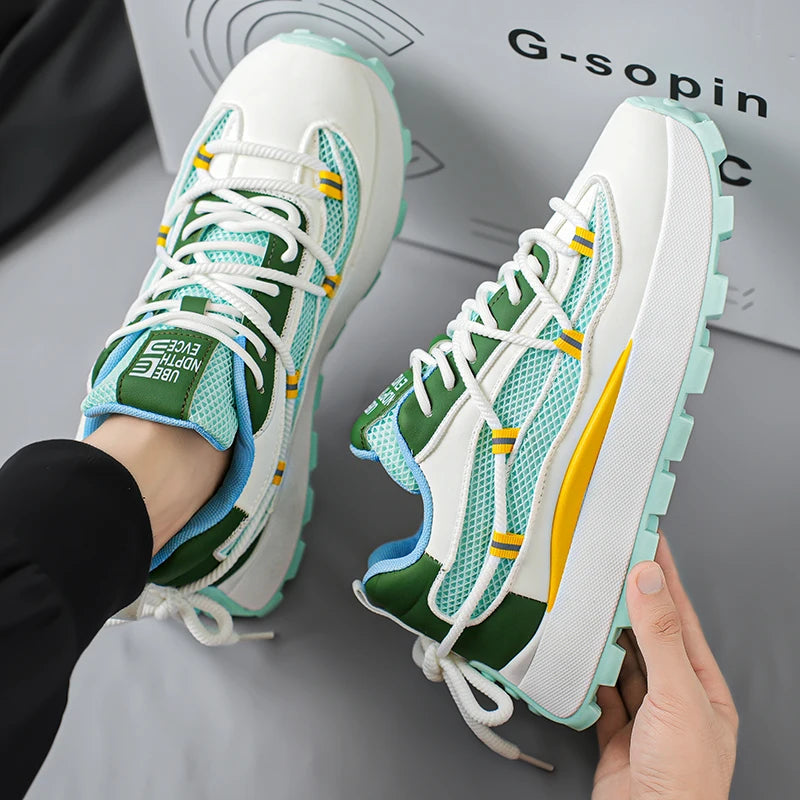 Men's Lightweight Platform Sneakers - Breathable Running Shoes