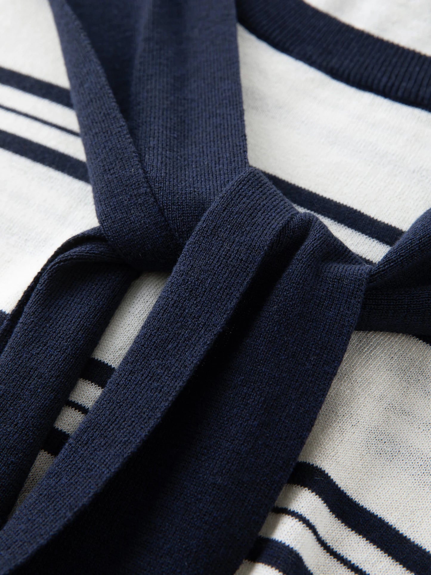 Striped Shawl and Sweater Skirt Set - Contrasting Knit Two-Piece