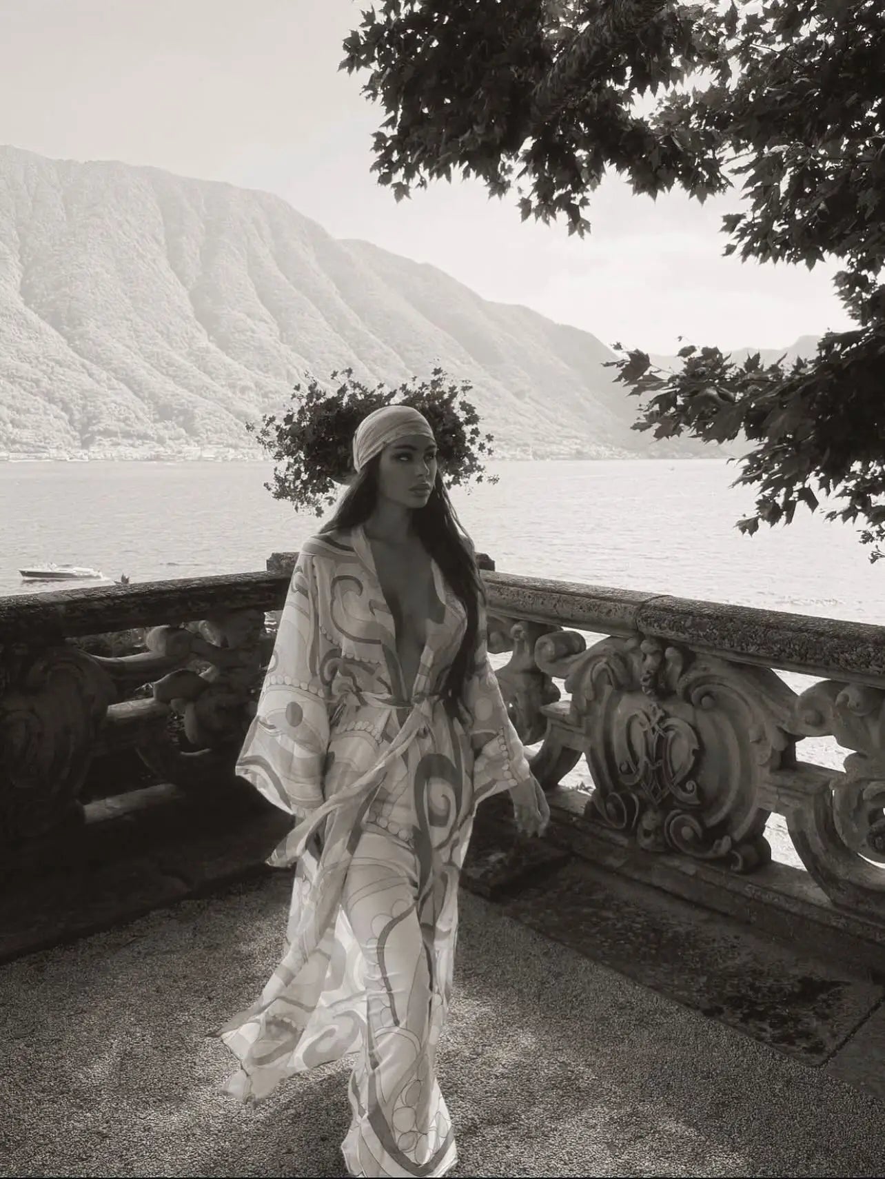 Women's Print One-Piece Swimsuit with Cover-Up - Monokini Set