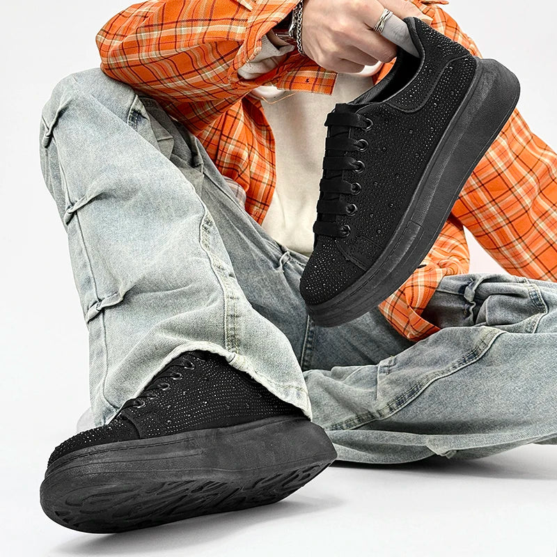 Men's Platform Sneakers - Personalized Design Skateboard Sports Shoes