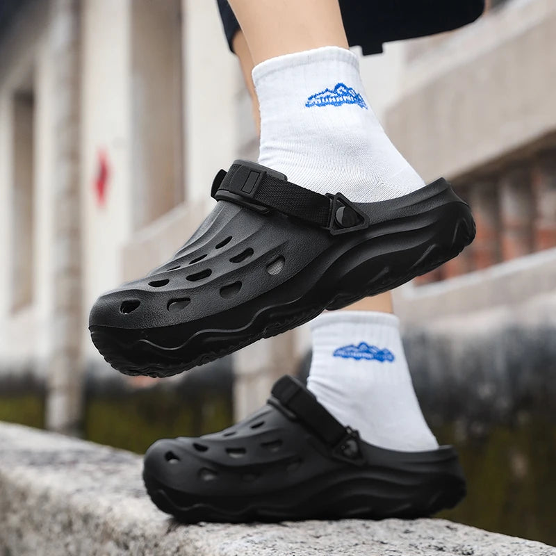 Men's Summer Slippers Platform Sandals Clogs Waterproof Beach Slippers Flip Flops Casual Slides