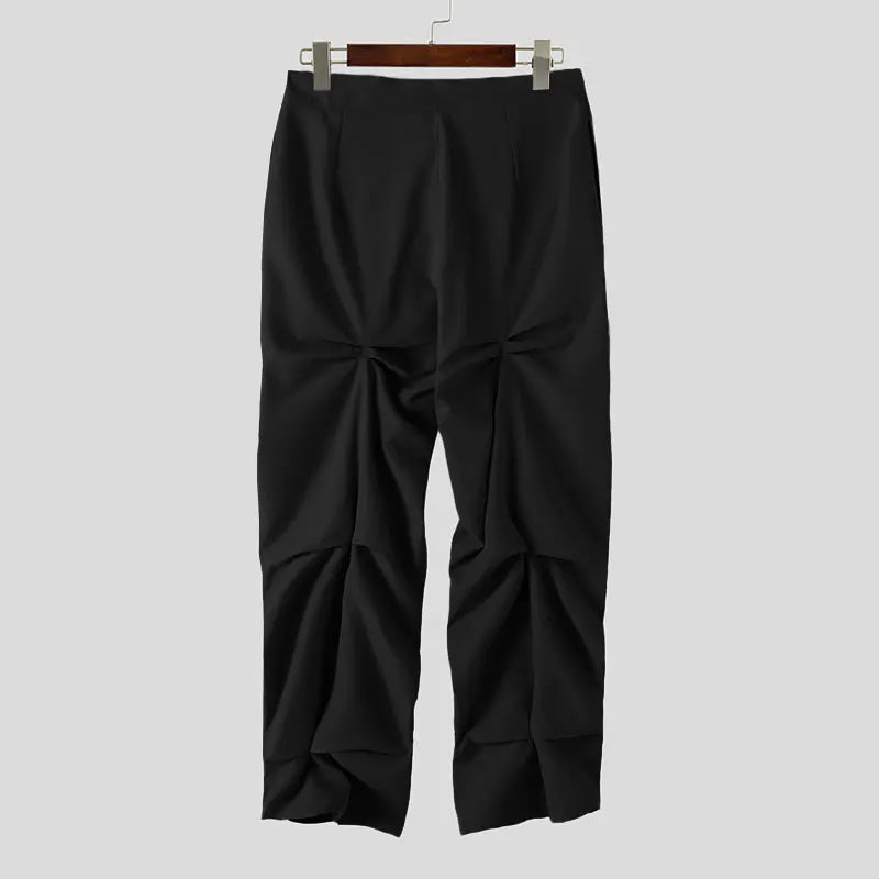 Men's Button Pleated Casual Trousers