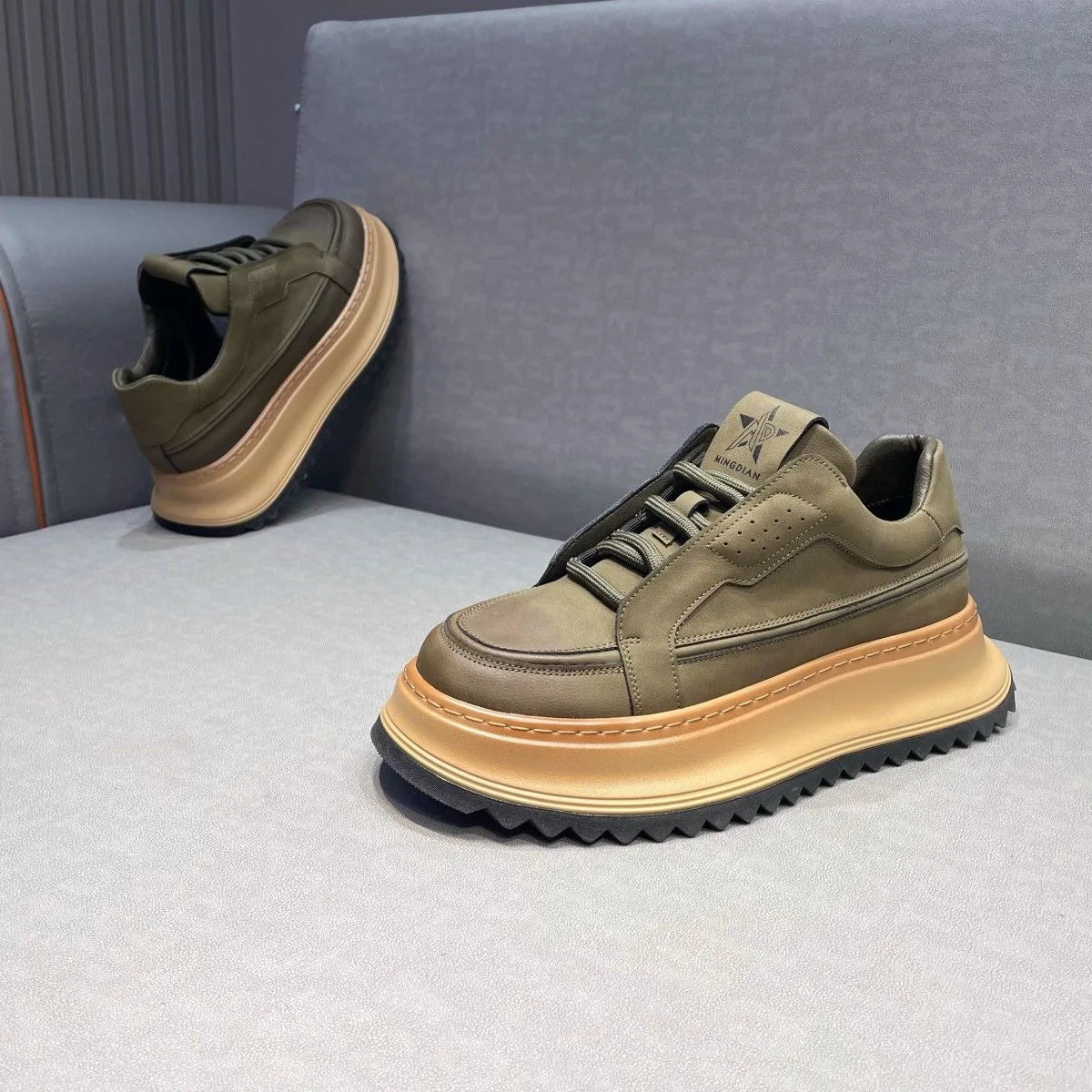 Men's Casual Platform Comfortable Skateboard Sports Shoes Lace Up Sneakers