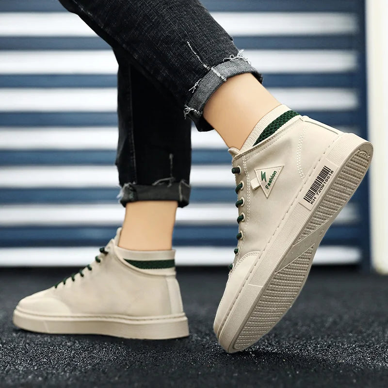 Simple Design Casual Sneakers - Men's Flat Skateboard & Running Trainers