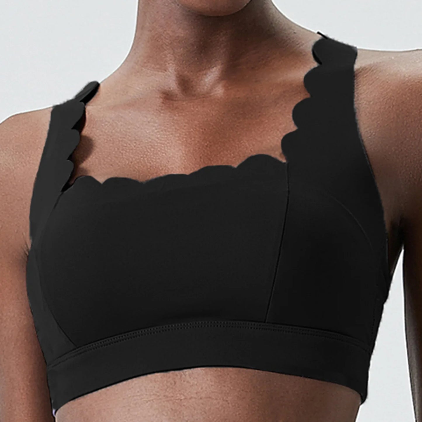 Women's Buttery Soft Fitness Yoga Bra Square Neckline Gym Crop Back Sports Vest