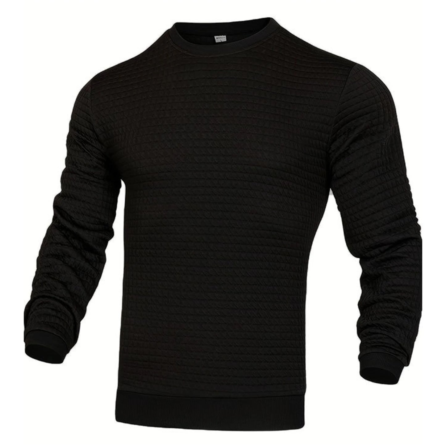 Men's Casual Knitted Pullover Hoodie - Long Sleeve Slim Fit O-Neck Sweatshirt