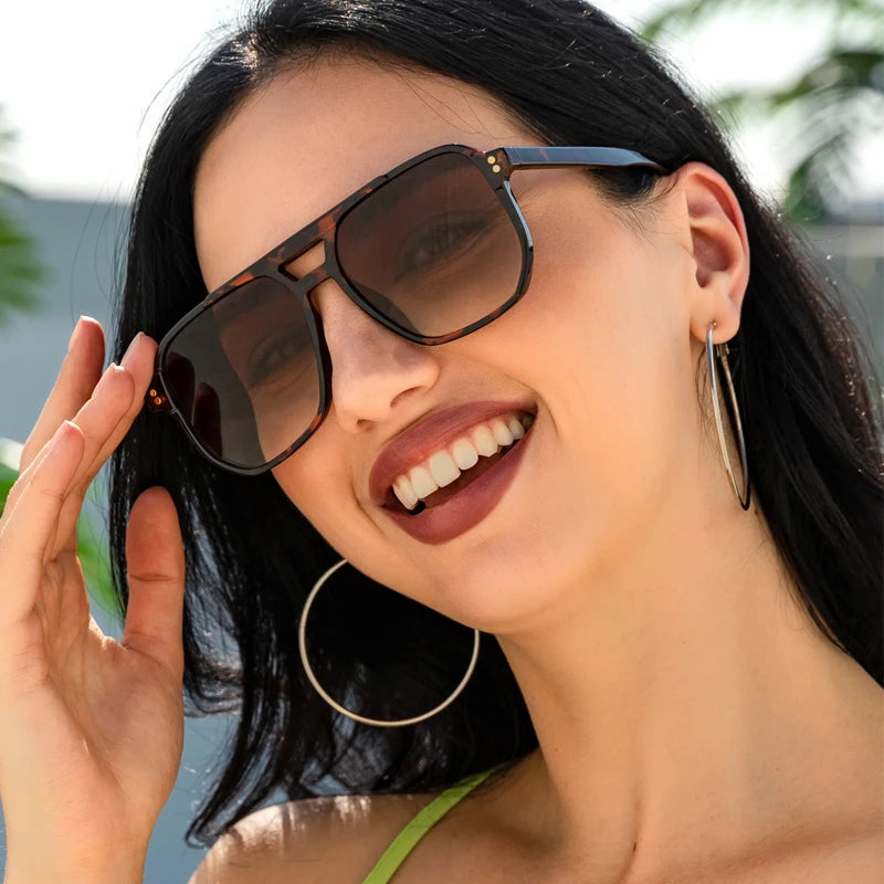 Classic Square Sunglasses - 5 Pack UV Protection Oversized Fashion Eyewear