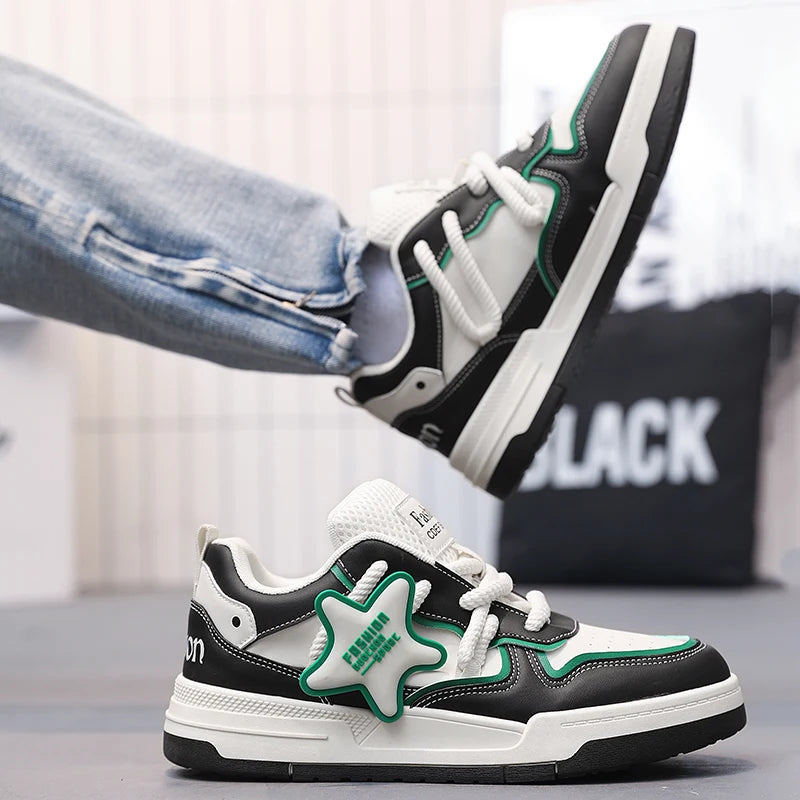 Men's Casual Stars Platform Skateboard Tennis Sports Comfortable Vulcanized Sneakers