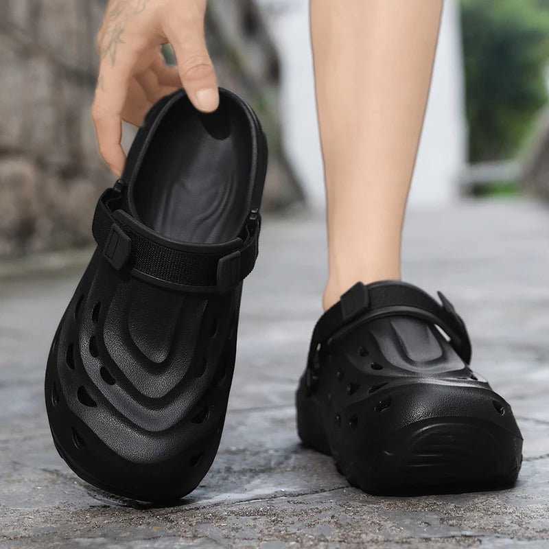 Men's Summer Slippers Platform Sandals Clogs Waterproof Beach Slippers Flip Flops Casual Slides