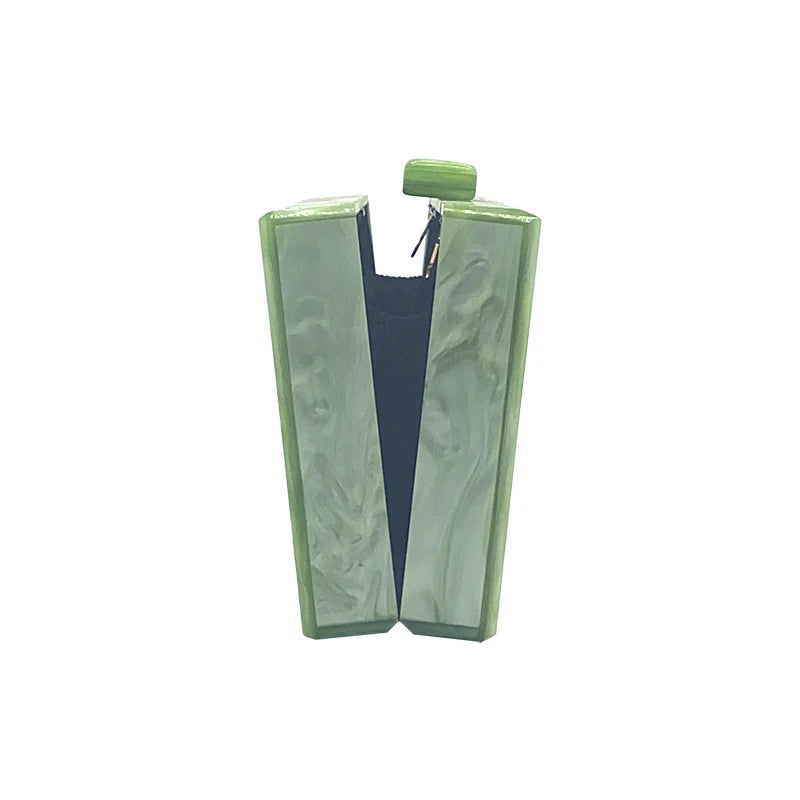 Women's Green Acrylic Crossbody Bag - Luxury Designer Clutch Shoulder Bag