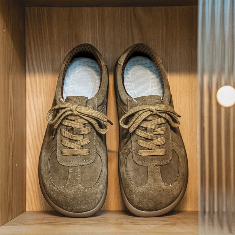 Men's Suede Leather Lace-up Flat Shoes