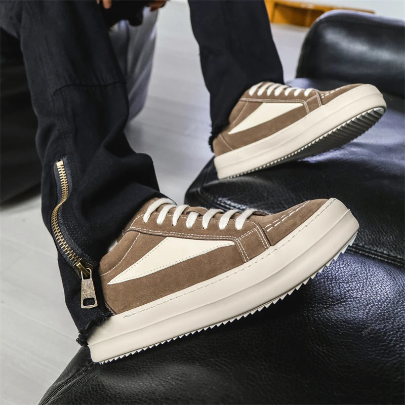 Men's Vulcanized Sneakers - Lace-Up Skateboarding Shoes