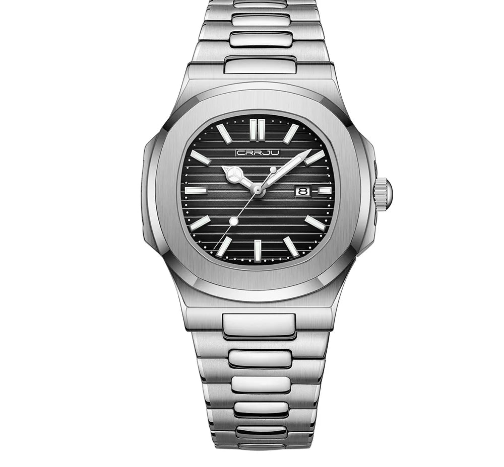 Men's Sports Watch - Square Dial Waterproof with Luminous Date Display