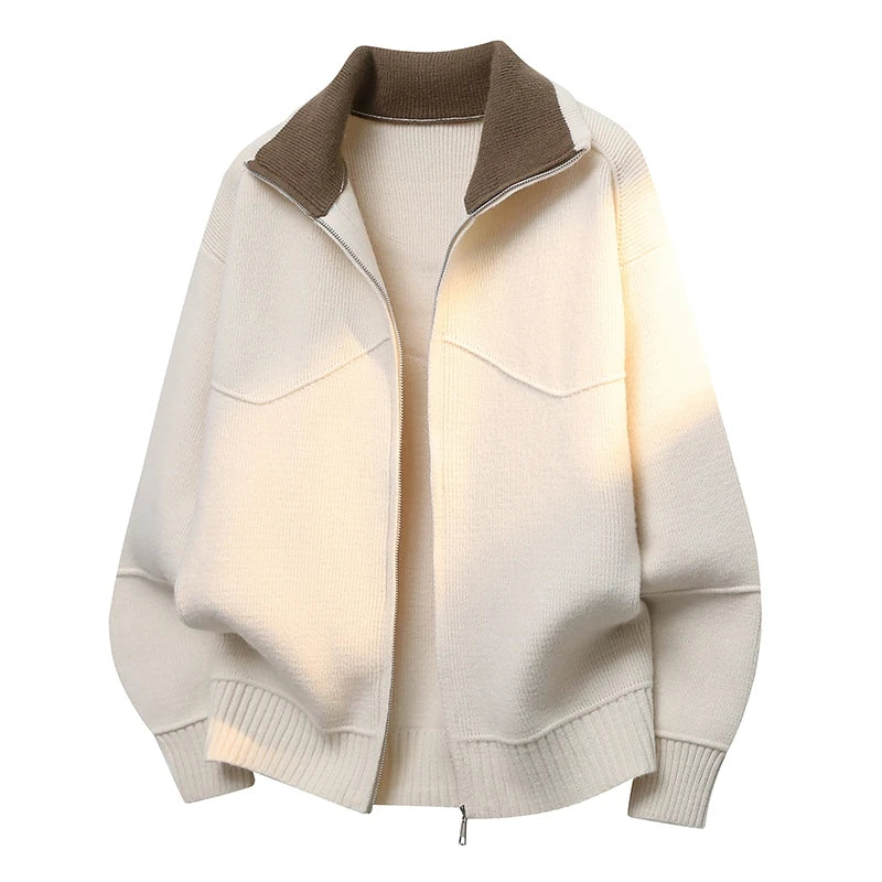 Men's Zip-Up Cardigan Sweater Jacket