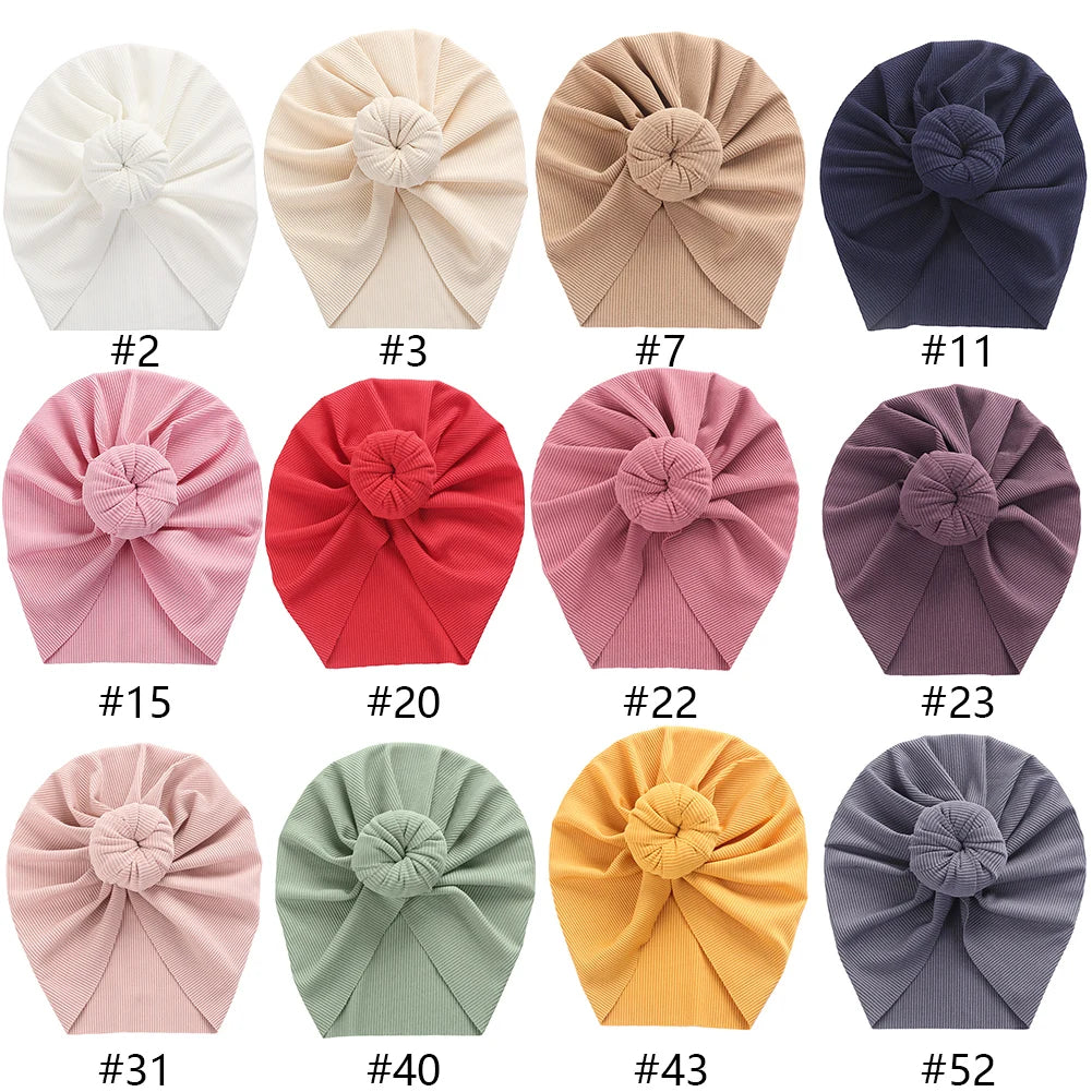 Children's and Baby's Ribbed Topknot Turban Hat Kids