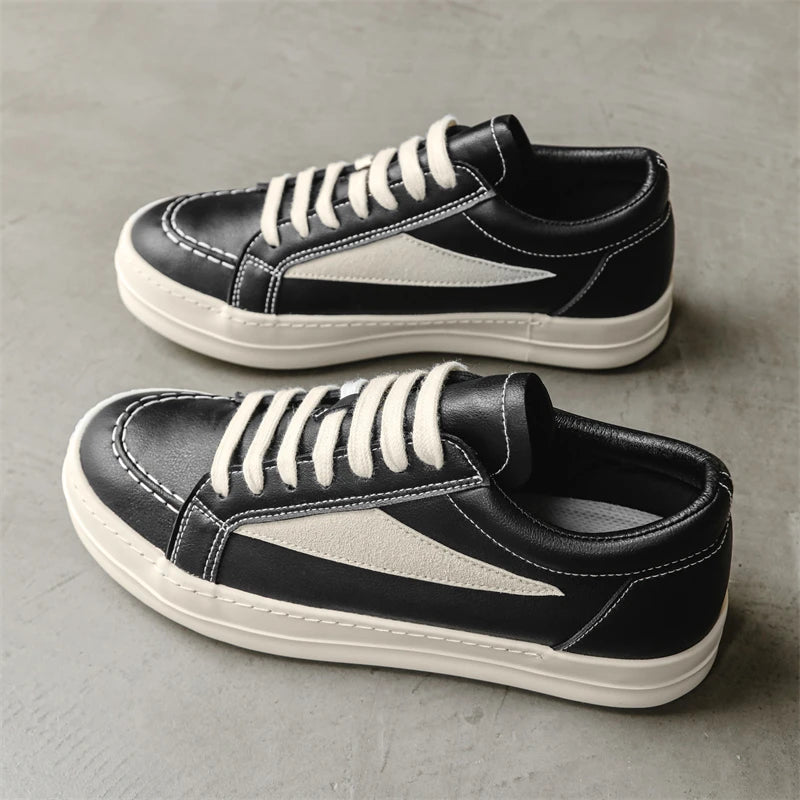 Men's Vulcanized Sneakers - Lace-Up Skateboarding Shoes