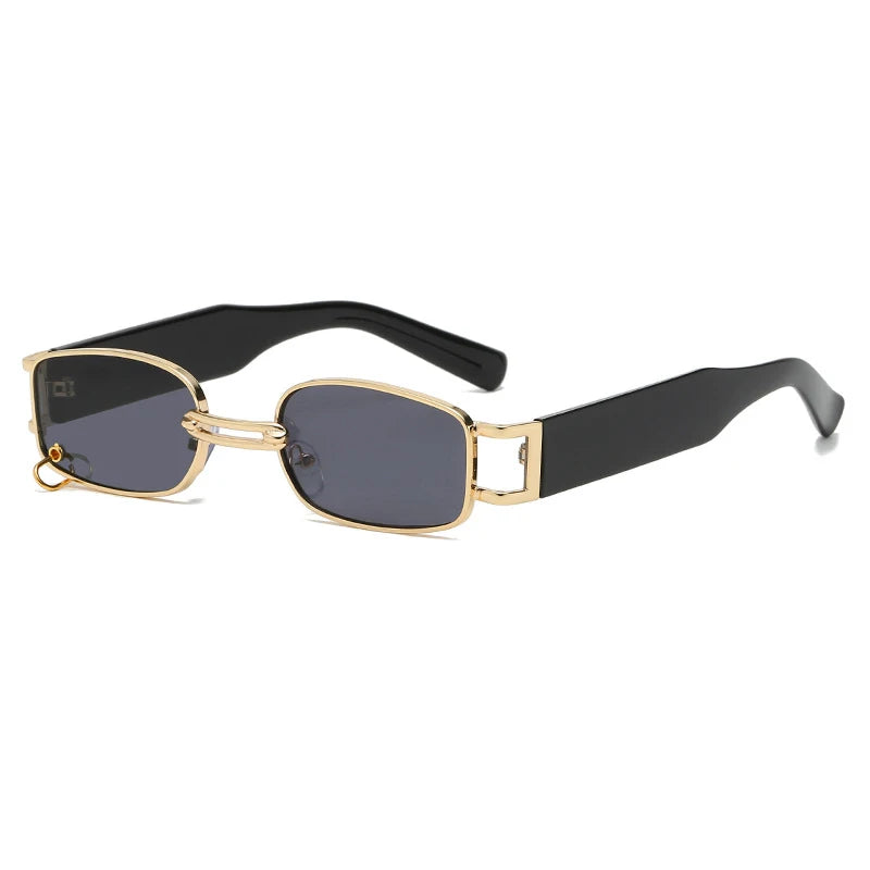 Unisex Vintage Black Square Sunglasses