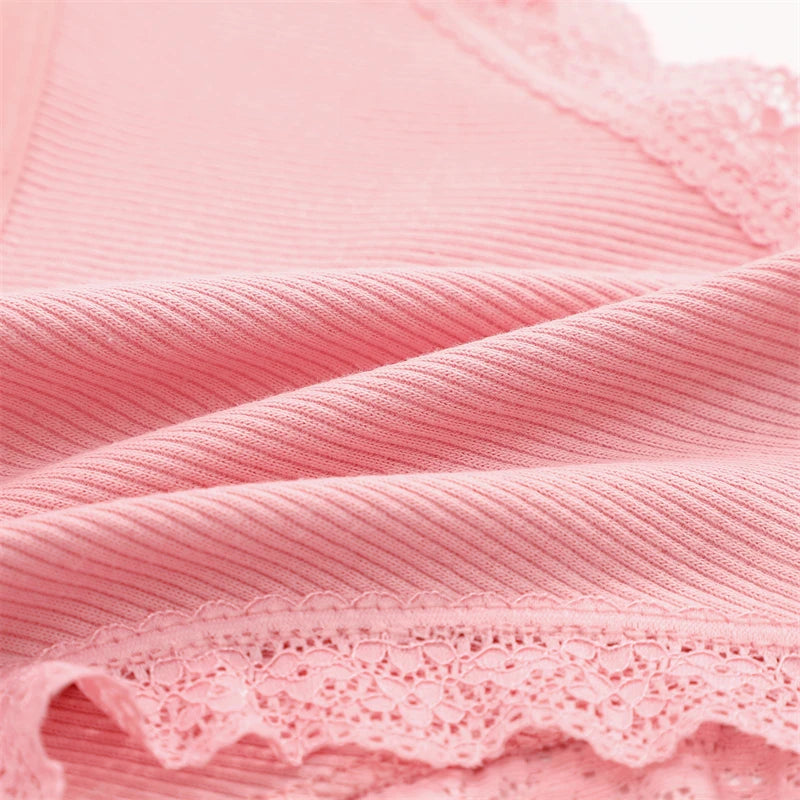 Women's Cotton Panties - 2 Pack Lace Brazilian Briefs Low-Waist