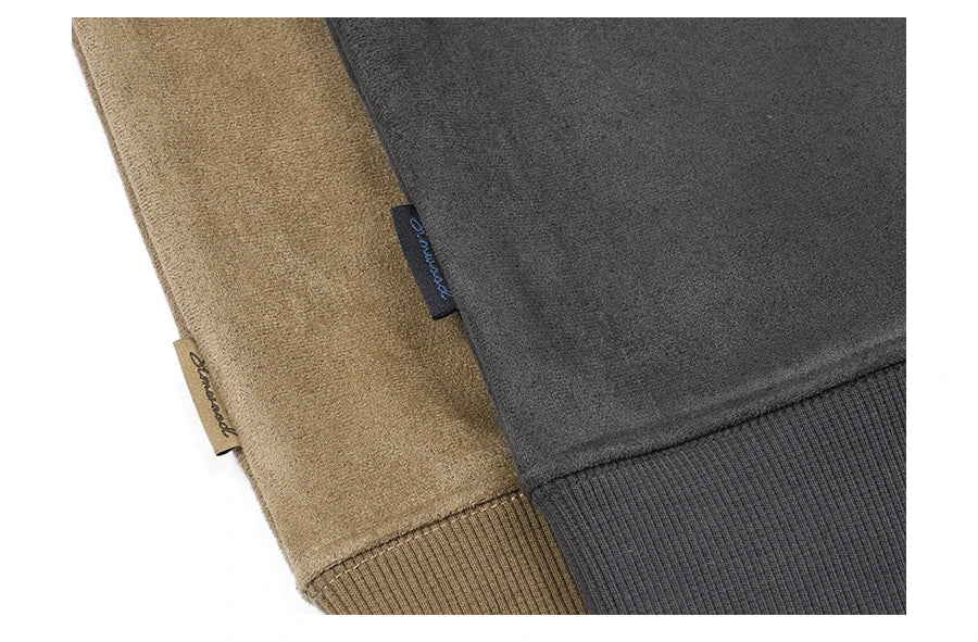 Men's 420gsm Suede Fabric Warm Fleece Lining Sweatshirt