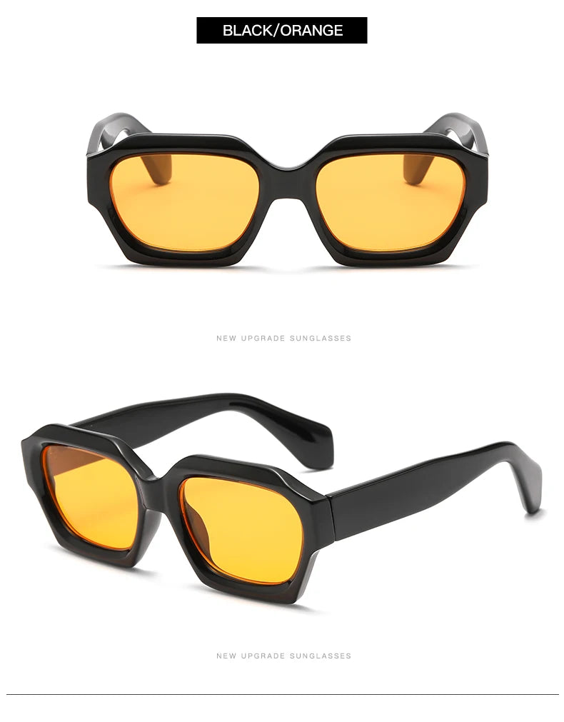 Black Square Frame Sunglasses - Punk Trendy UV400 Women's Eyewear