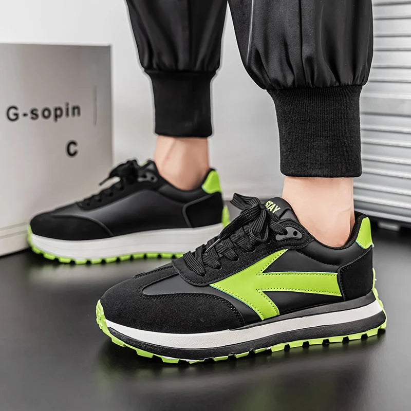 Men's Casual Sneakers Breathable Running Sport Shoes Tennis Sneakers Lace Up Platform Trainers Shoes