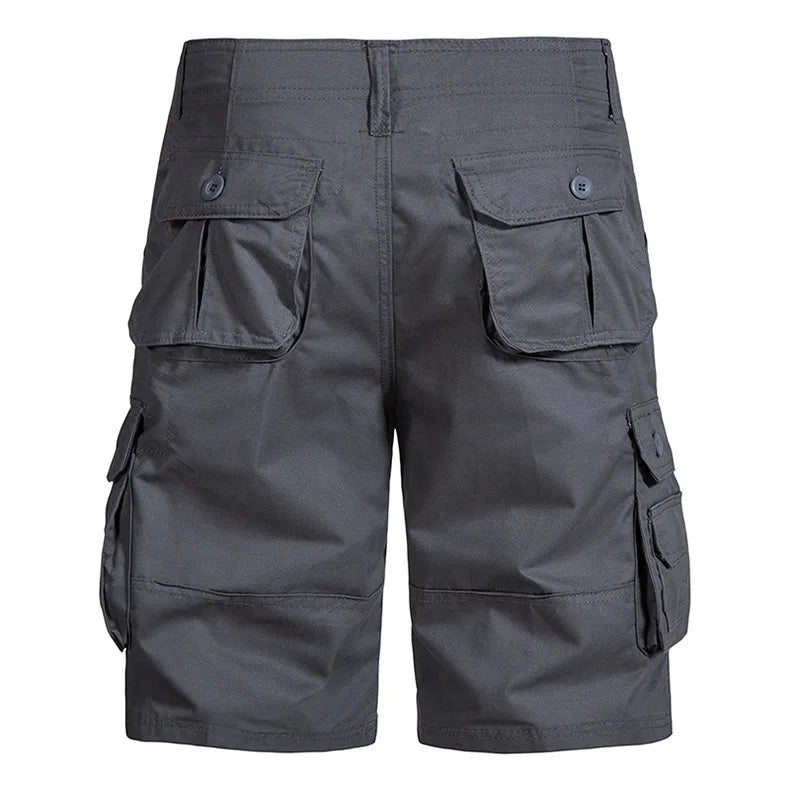 Men's Cotton Cargo Shorts - Multi Pocket Knee Length Summer Shorts