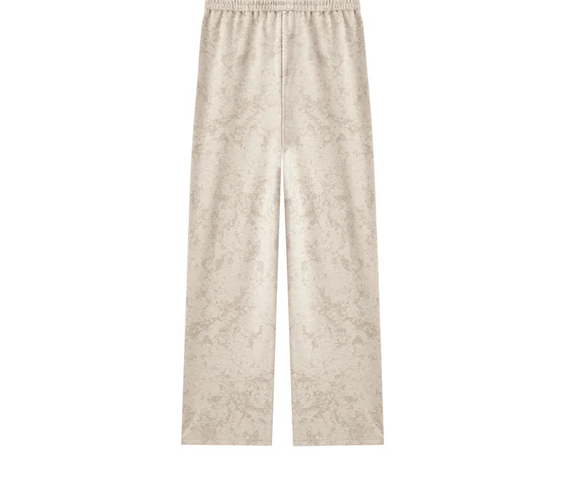 Women's Wide Leg Wool-Like Pants - Full Print Loose Fit Trendy Streetwear