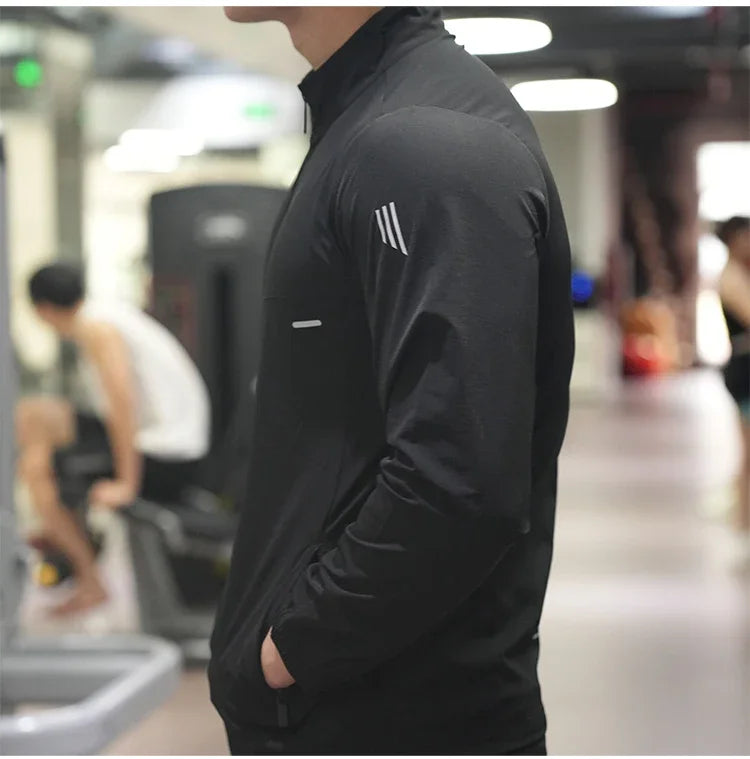 Men's Ice Silk Thin Sports Running Coat  Fitness  Jacket