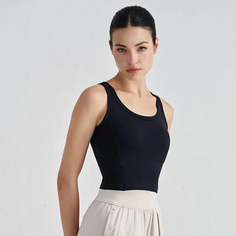 High Support Sports Bra - Breathable Nylon Fitness & Yoga Top