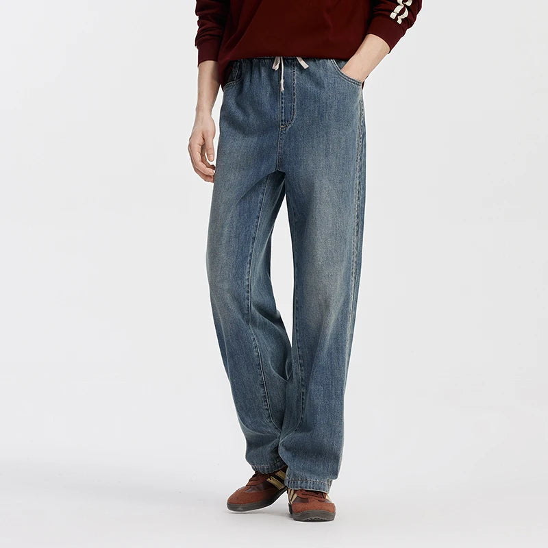 Retro Loose Straight Leg Jeans - Versatile Autumn Long Pants
