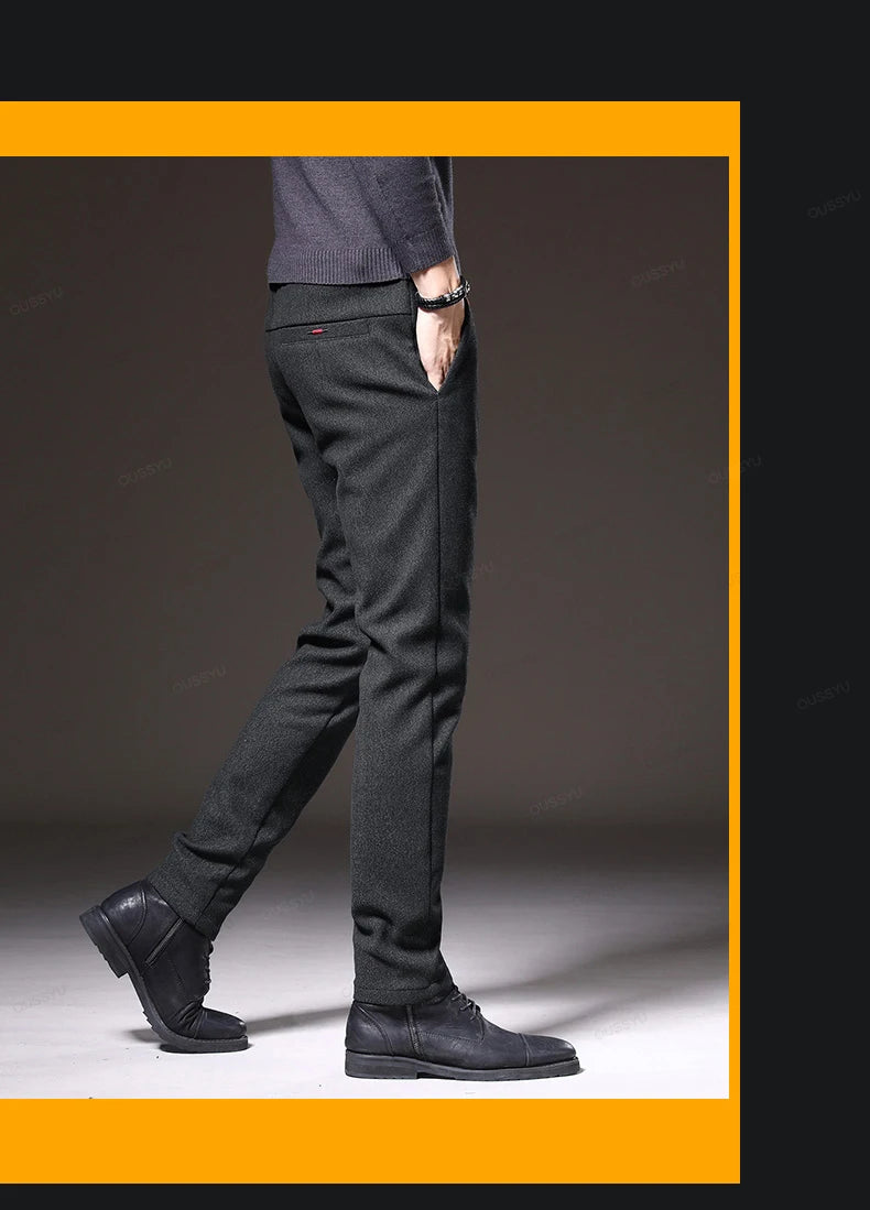 Men's Stretch Thick Cotton Trousers