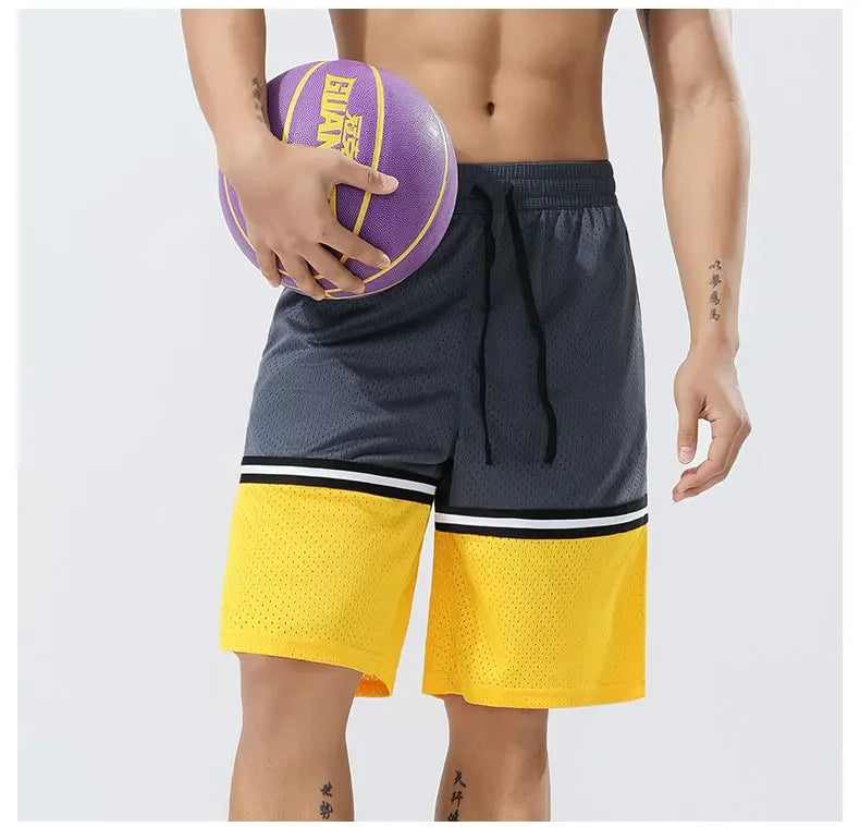 Men's Gym Casual Quick Dry Basketball Football Sweatpants Running Sports Pants Breathable Fitness Jogging Shorts