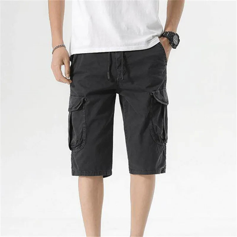Men's Cargo Summer Cotton Multi Pocket Loose Causal Shorts