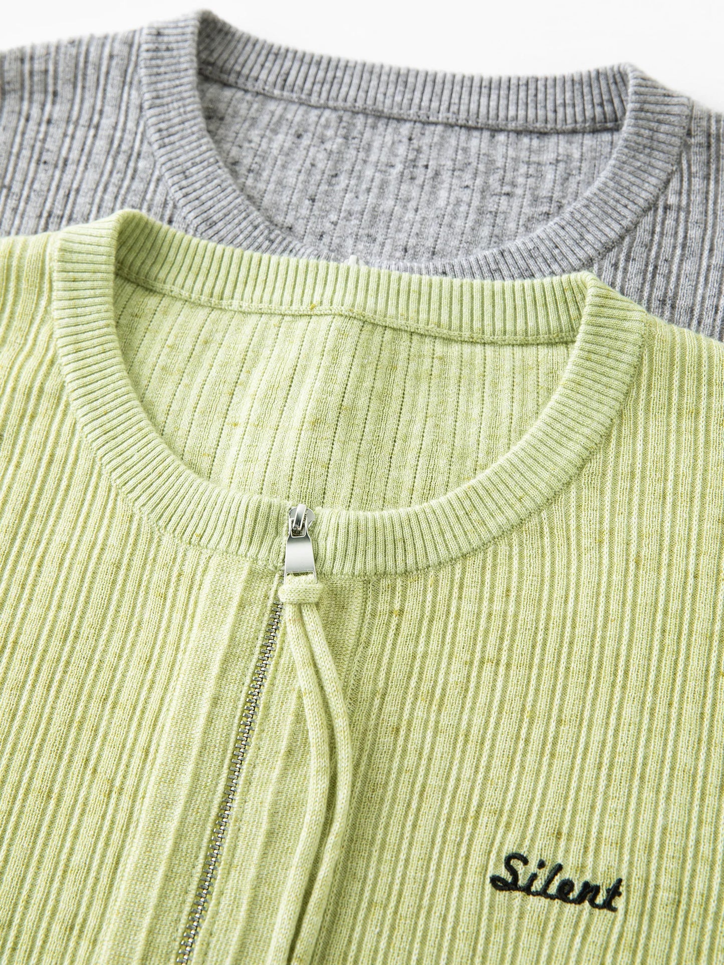 Women's Knitted Cardigan with Double Zipper