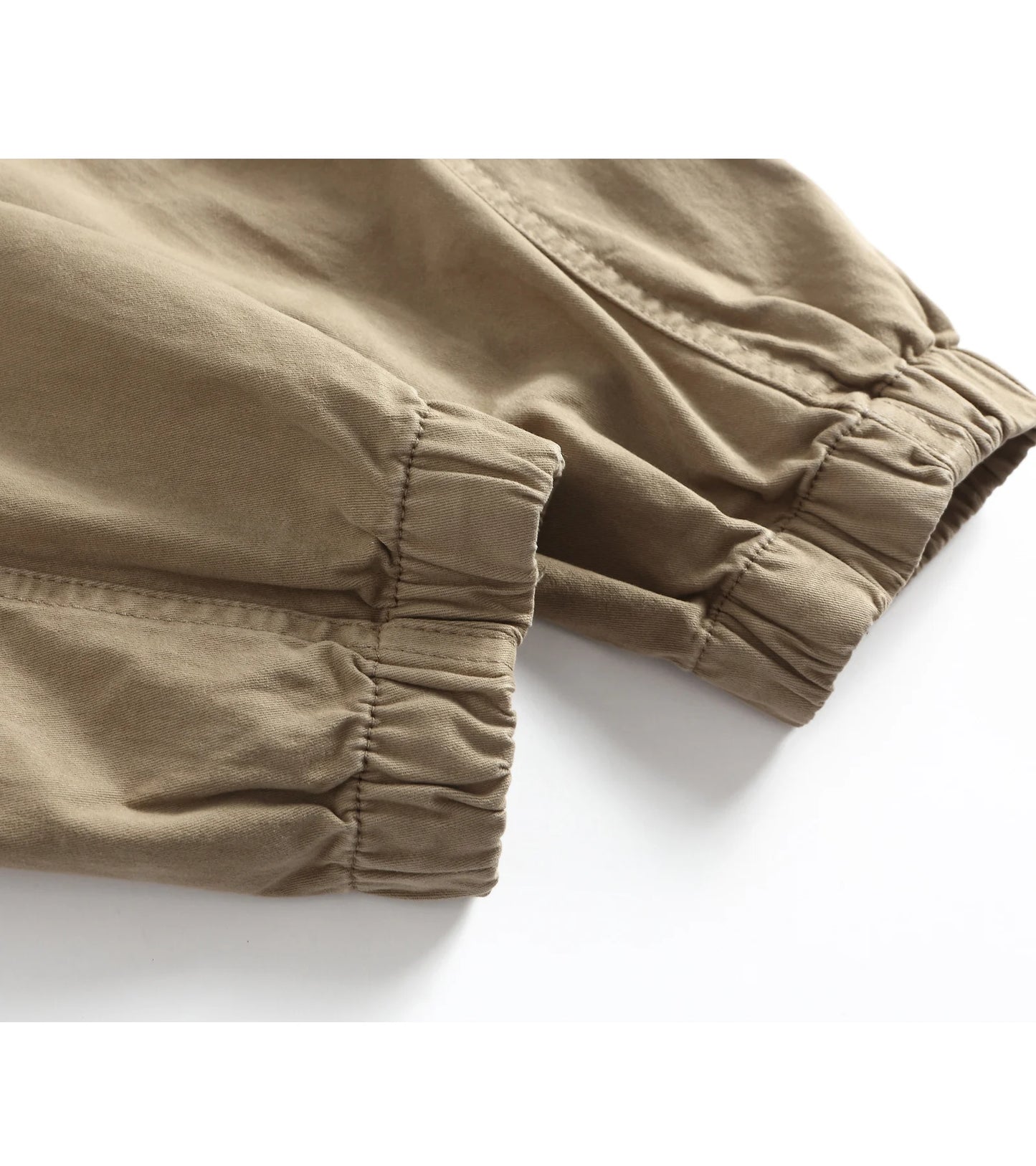 Men's Cotton Cargo Pants - Multi-Pocket Drawstring Joggers