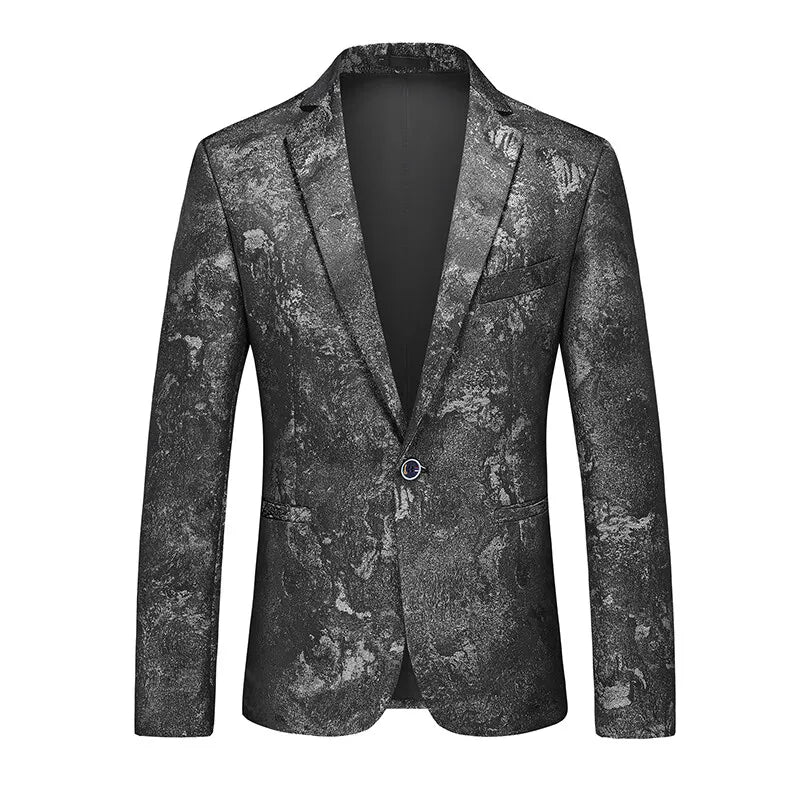 Men's Single Button Blazer - Slim Fit Smart Casual Suit Jacket