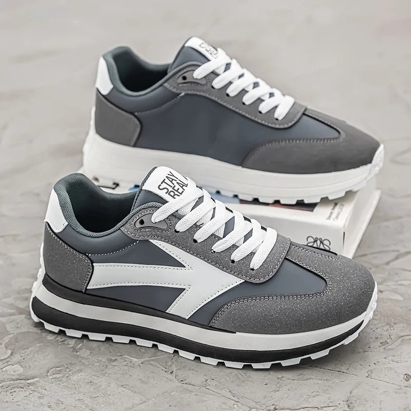 Men's Casual Sneakers Breathable Running Sport Shoes Tennis Sneakers Lace Up Platform Trainers Shoes