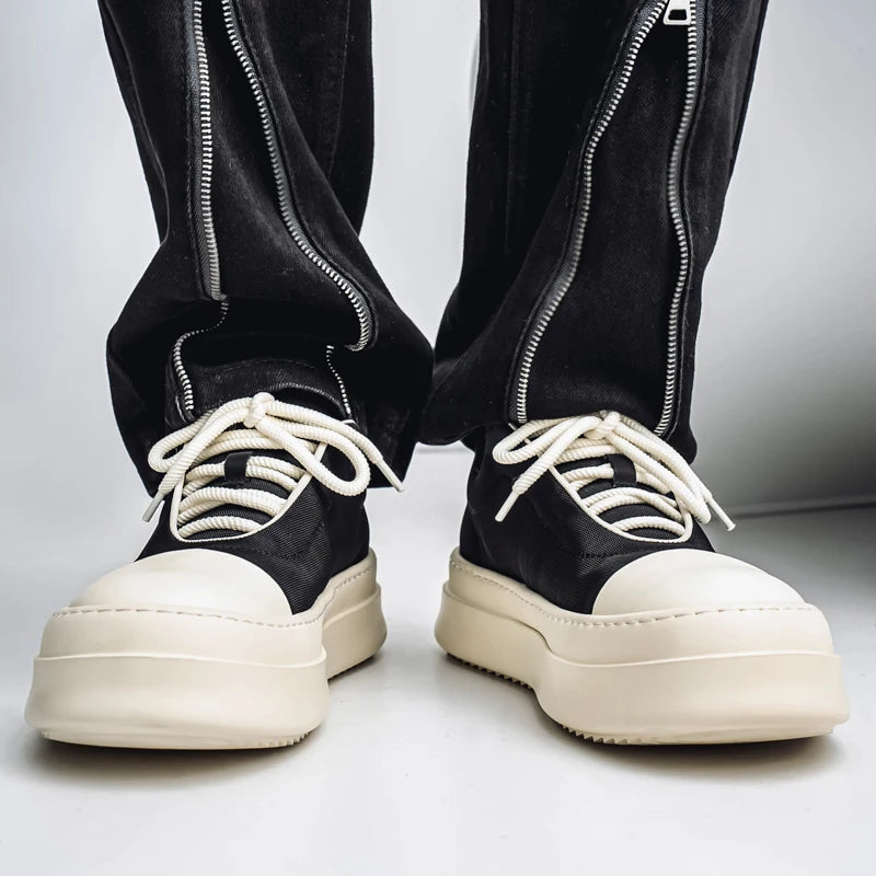 Men's Casual Platform Sports Lace Up Canvas Sneakers