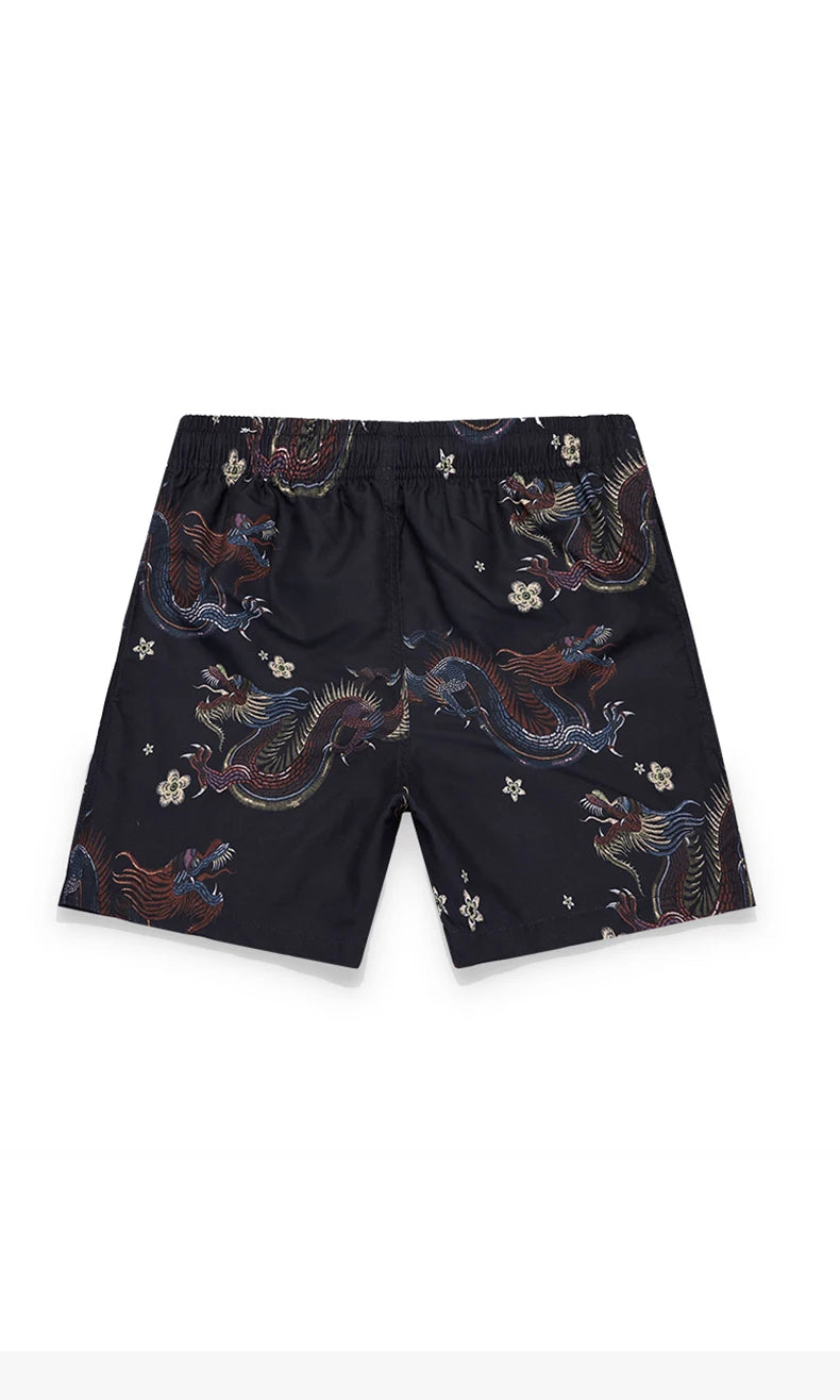 Men's Dragon Print Hawaiian Shorts