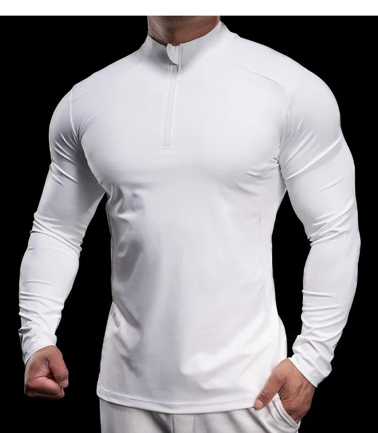 Men's Compression Long Sleeve Workout Gym Running Quick Dry Comfort Sports Bodybuilding Training T-Shirt