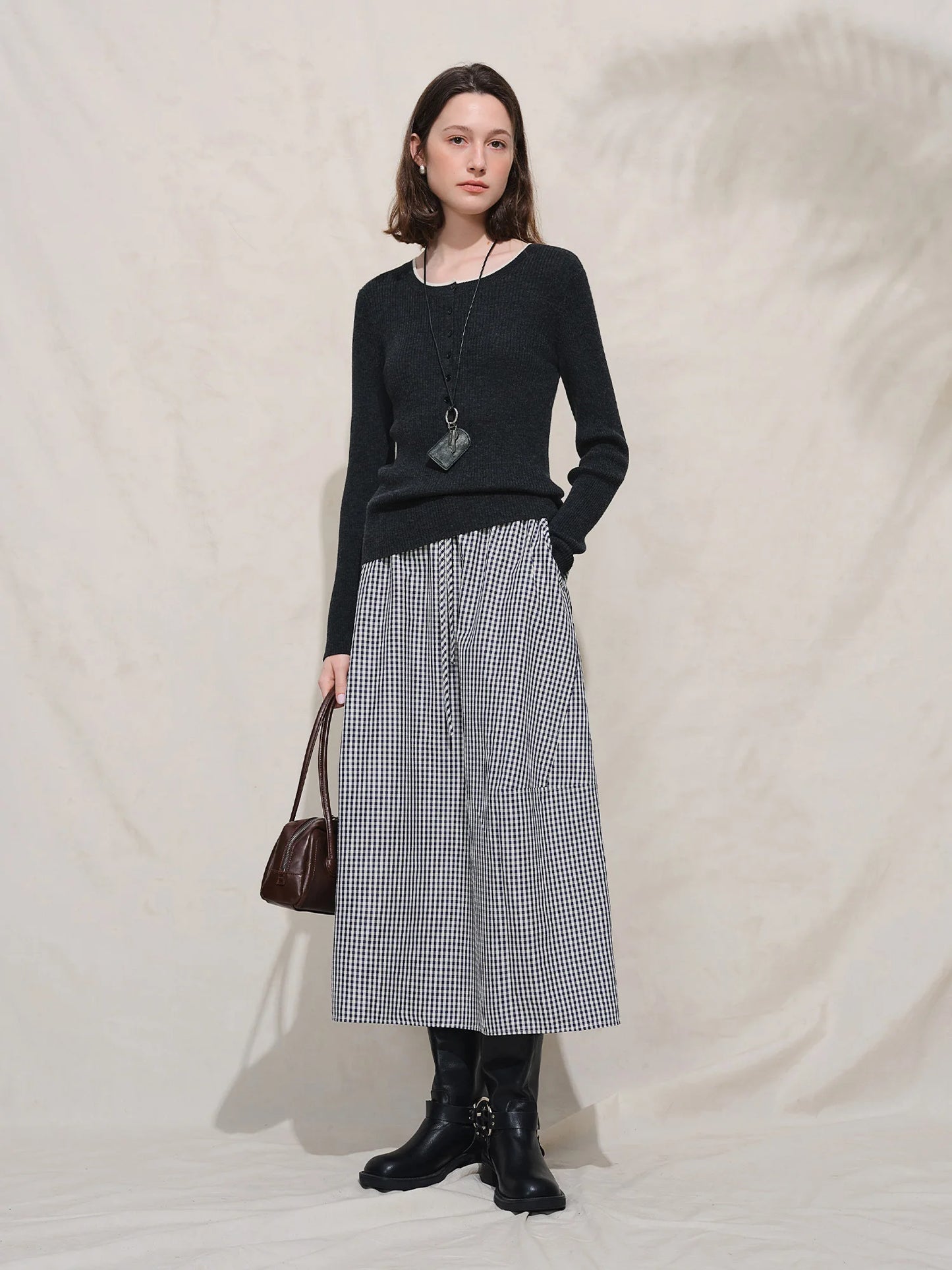 Merino Wool Ribbed Knit Sweater