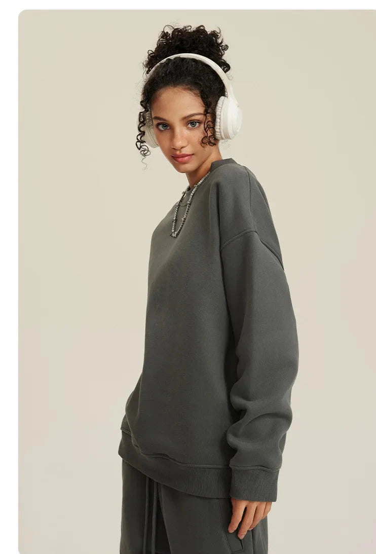 Unisex Round Neck Oversized Sweatshirt and Joggers Set