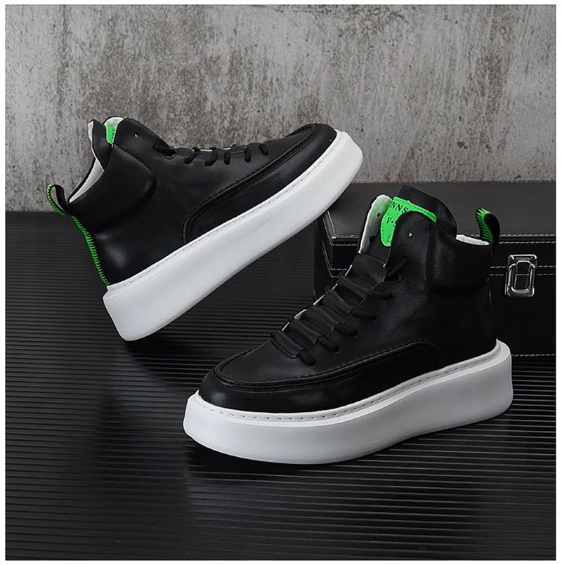 Men's Platform Ankle Boots High-top Thick Bottom Sneakers