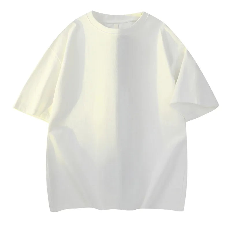 Men's Summer Cotton Short Sleeve Round-Neck Loose  Breathable Casual T-Shirt