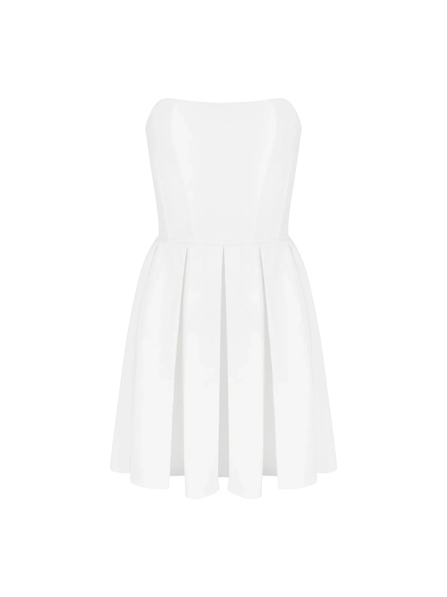 Women's Strapless Bodycon Mini White Corset Dress