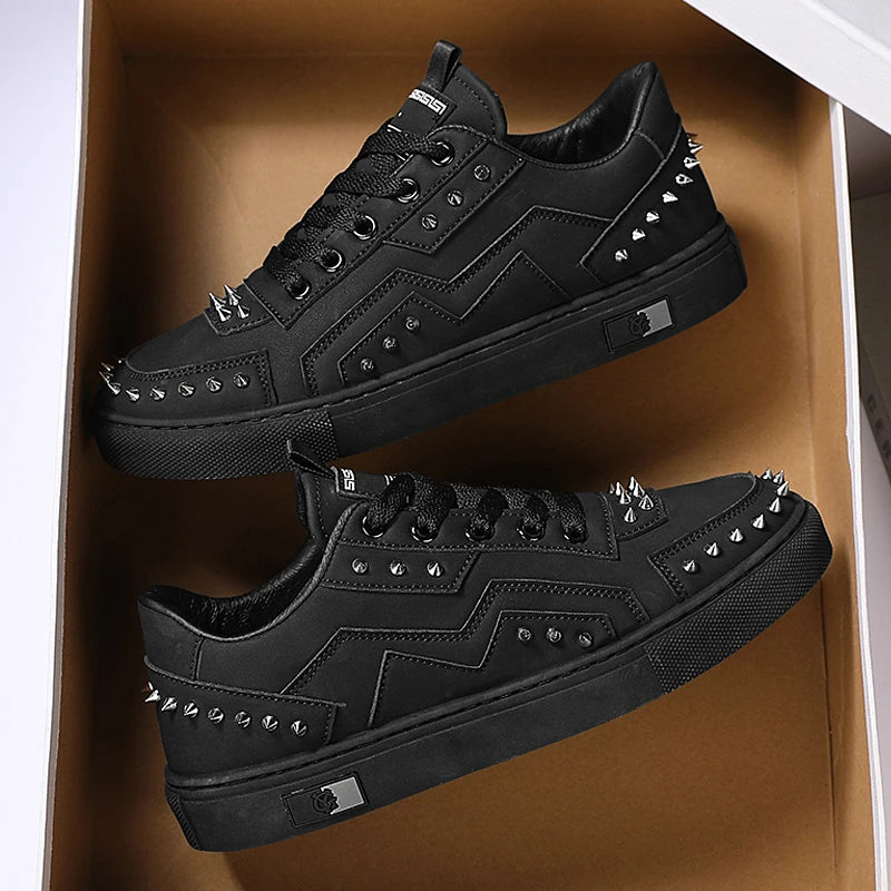 Men's Rivet Design Sneakers - Casual Sports Trainers