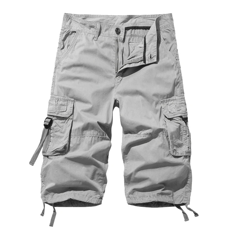 Men's Cotton Cargo Shorts - Multi Pocket Casual Summer Trousers